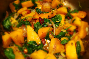 Curried Butternut and Spinach Saute