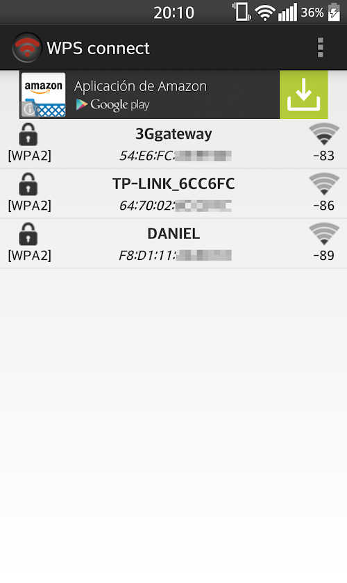 Android application WPS Connect screenshort