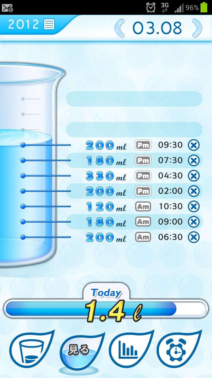 スリムになる水、健康になる水 (Water Tracker) Screen 2