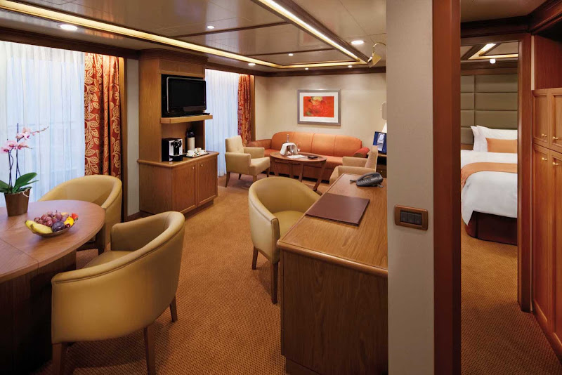 Silver Spirit's Silver Suite offers a living room and separate dining room — three guests fit comfortably.