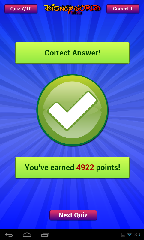 Disney World Trivia Screen 3