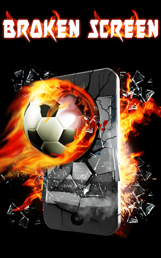 动态火焰足球砸碎屏幕