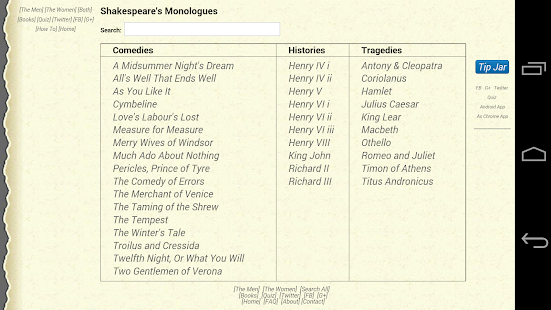 Shakespeares Monologues-NoAds Screen 2