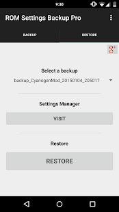 ROM Settings Backup Pro Screenshot