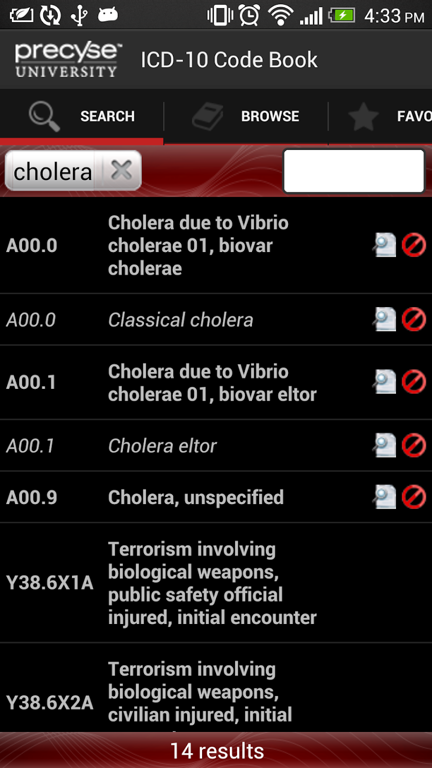 ICD-10 Virtual Code Book Screen 2