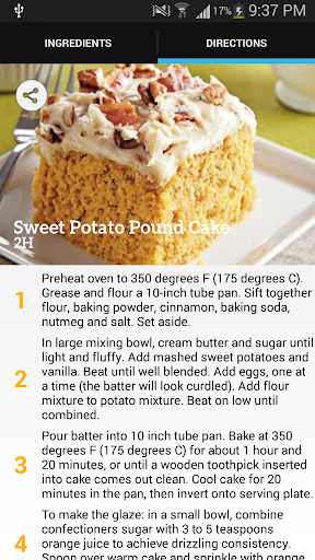 Sweet Potato Pound Cake Recipe