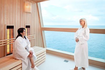 You and your friends will enjoy relaxing in Celebrity Reflections' Infrared Sauna while soaking up the spectacular scenery.