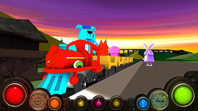 Sunset Train 3D Screen 3