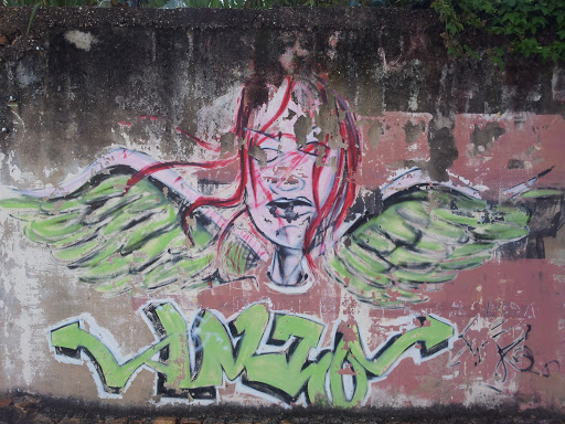Grafite Anjo Asas Verdes