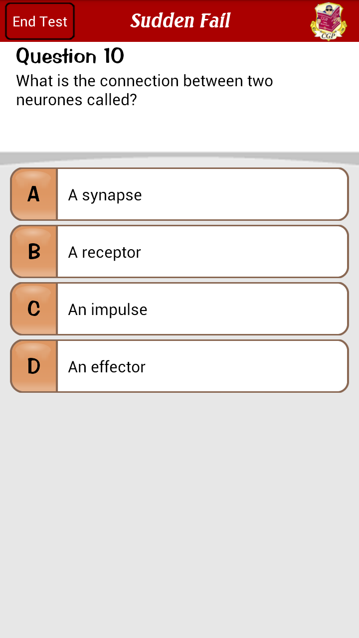 Test &amp; Learn — GCSE Biology Screen 3