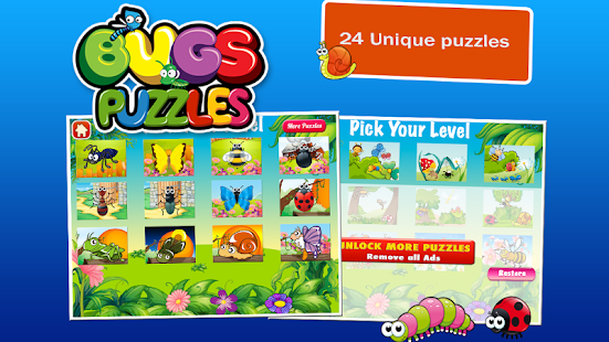 Preschool Puzzles: Bugs Jigsaw Screenshots 3