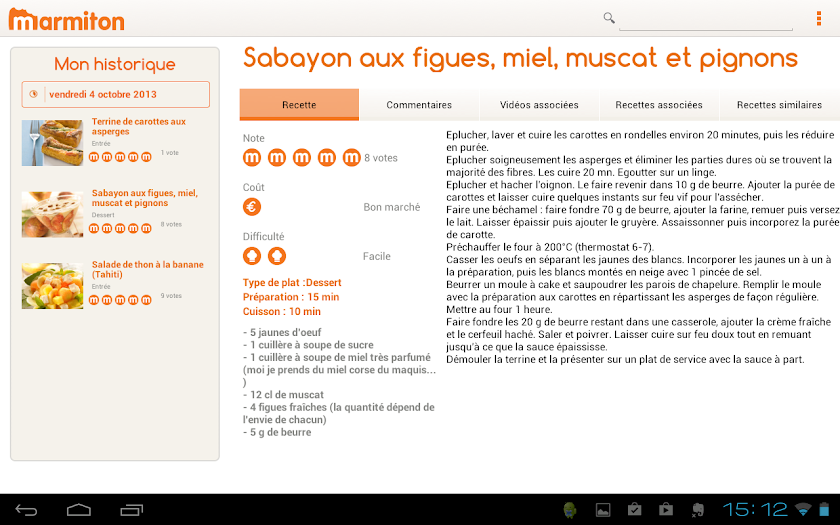 Marmiton Tablette : recettes Screen 2