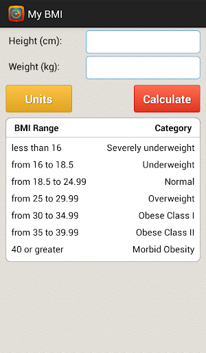 身体质量指数BMI计算器