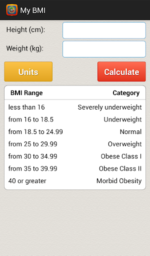 Body Mass Index Calculator BMI