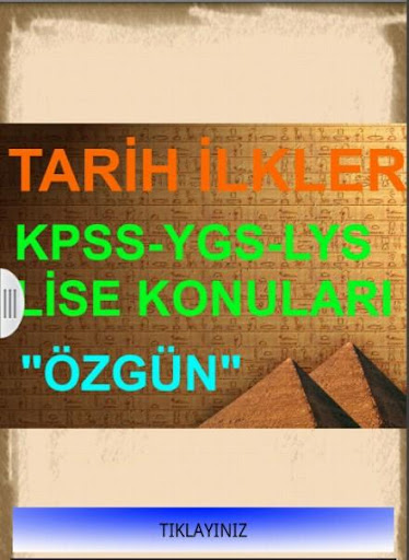 Tüm Tarih İlkler KPSS YGS LYS