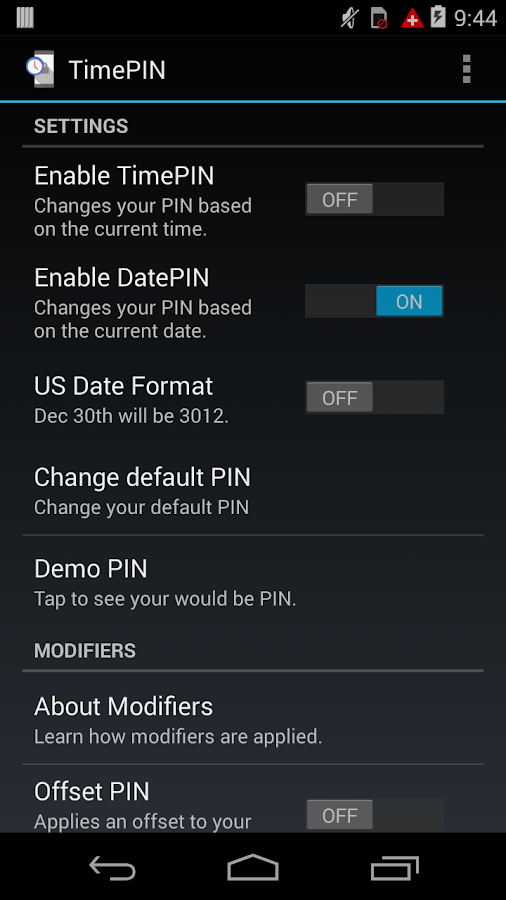 TimePIN - screenshot
