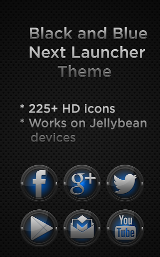 Next Launcher Black Blue Theme