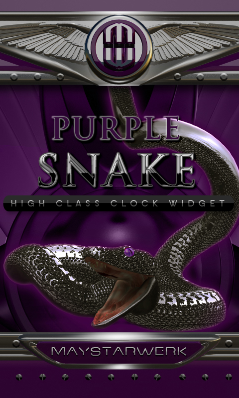 purple snake clock widget Screen 1