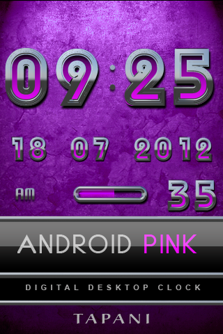 Android application PINK Digital Clock screenshort