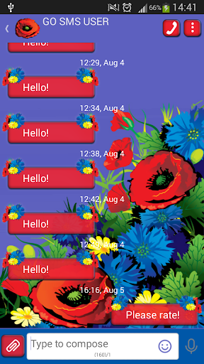 GO SMS Proのプリティ花