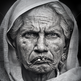 Glance by Pronab Kundu - Black & White Portraits & People