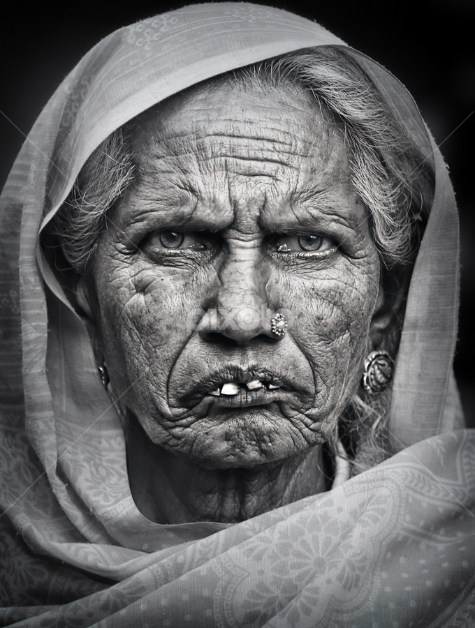 Glance by Pronab Kundu - Black & White Portraits & People