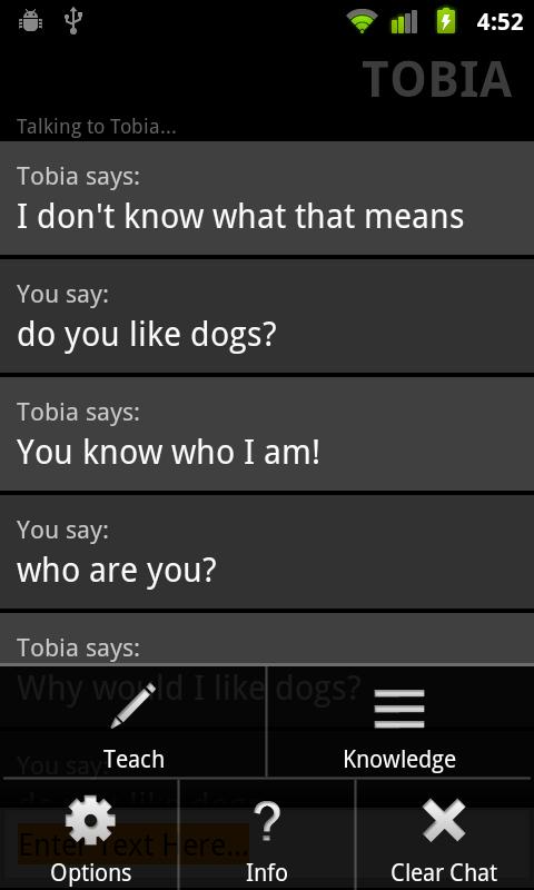 Tobia - Learning AI Robot Screen 3