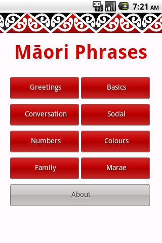 Android application Maori Phrases screenshort