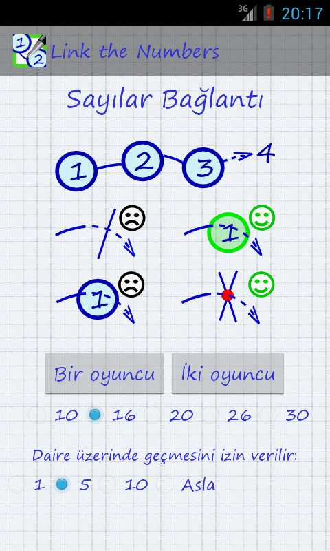 Android application Connect the numbers 2 players screenshort