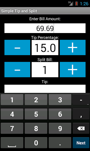 Simple Tip Split Calculator