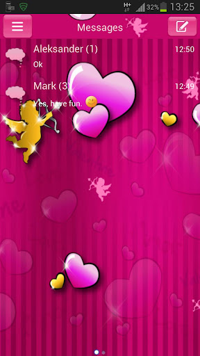 GO SMS Pro Theme lovely pink