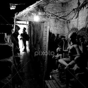 the silent observers.  by Sourav Sikder - Black & White Street & Candid