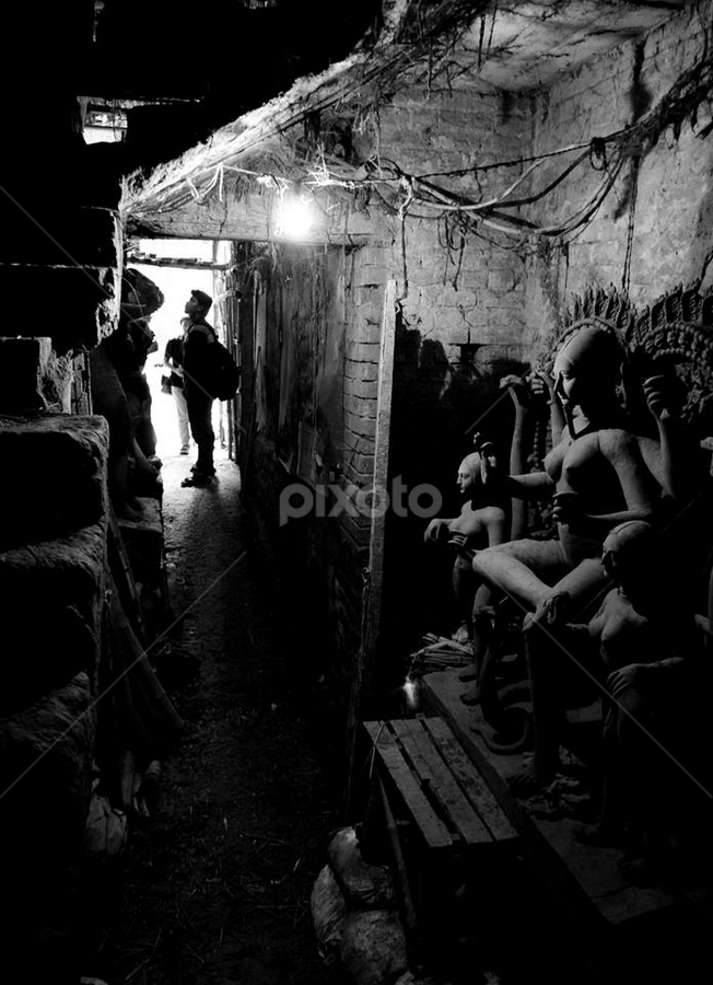 the silent observers.  by Sourav Sikder - Black & White Street & Candid