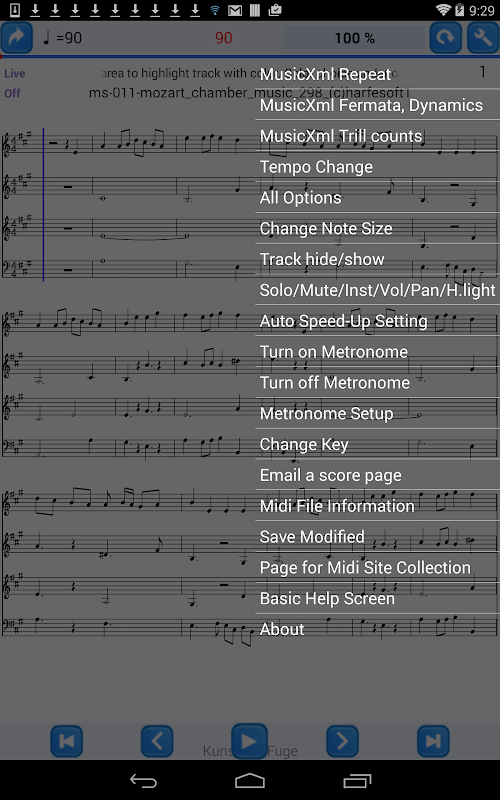 Android application Practice Player LE screenshort
