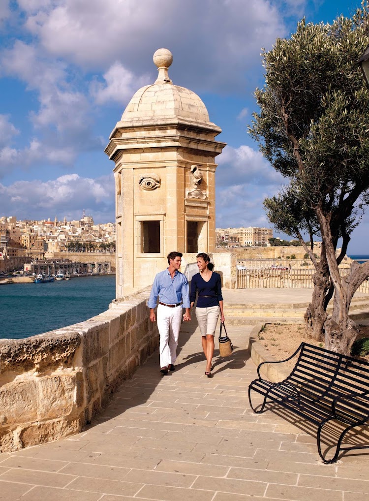 Take a sightseeing tour of Malta or go off on a romantic walk during your Seabourn shore excursion.