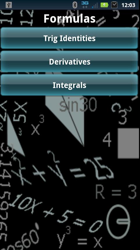 Integral derivative calculator Screen 1