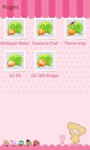 GO SMS Pro Pink Sweet theme - screenshot thumbnail