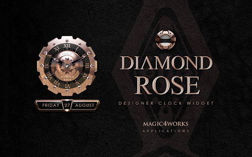 clock widget Diamond Rose