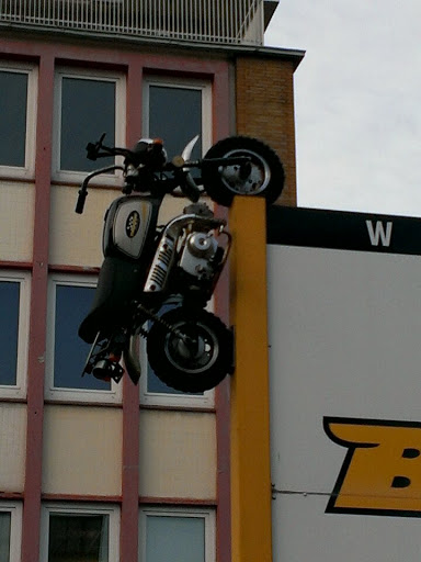 Mini Moped on Wall