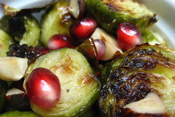 Roasted Brussels Sprouts with Hazelnuts and Pomegranate
