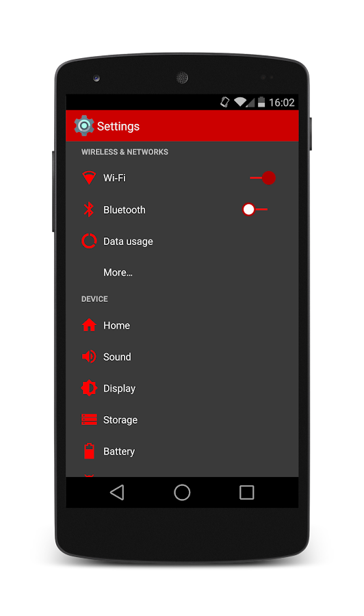 Android L RED CM11 Theme - screenshot