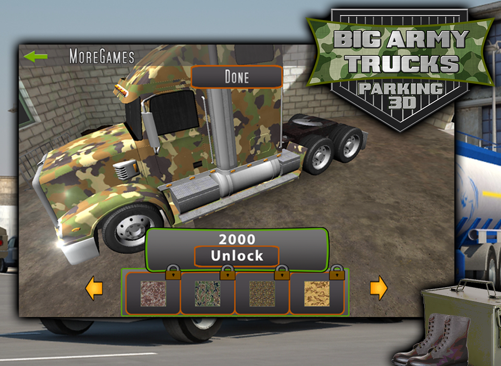 Big Army Trucks Parking 3D - screenshot