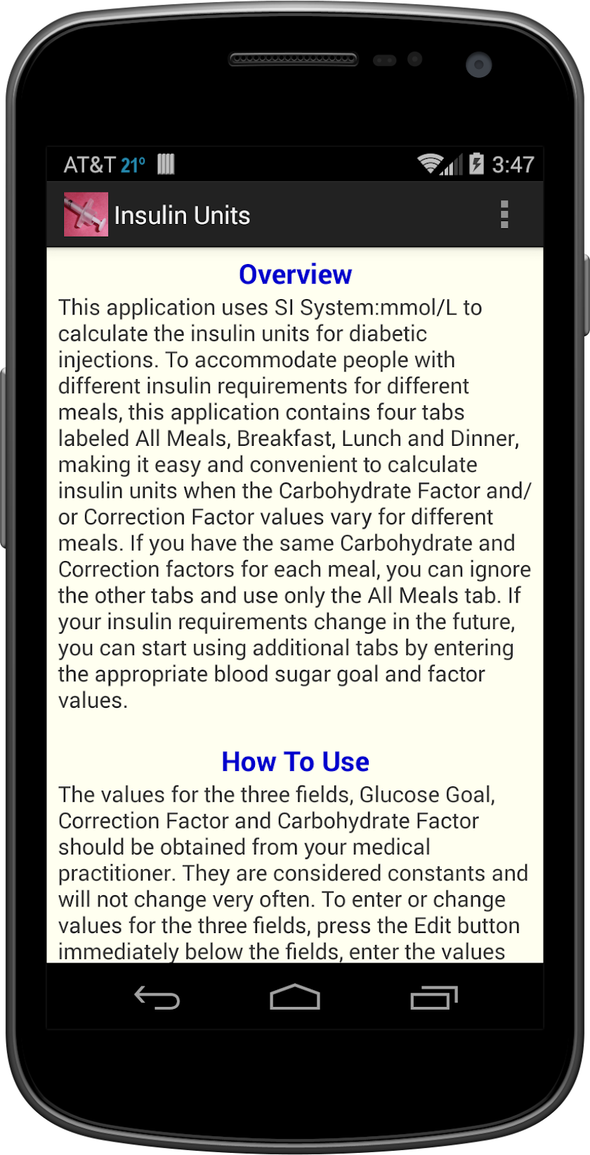 Insulin Units M Screen 3