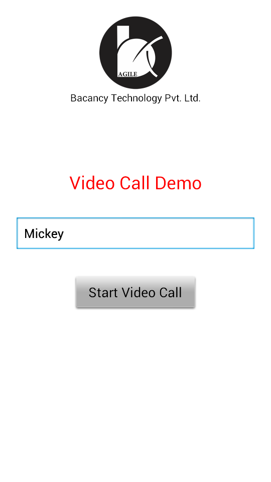 Video Chat app Screen 1