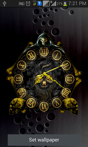 Skull Clock Live Wallpaper