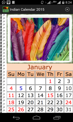 Indian Calendar 2015