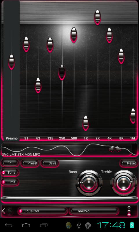 Poweramp skin Raspberry Glow Screen 2