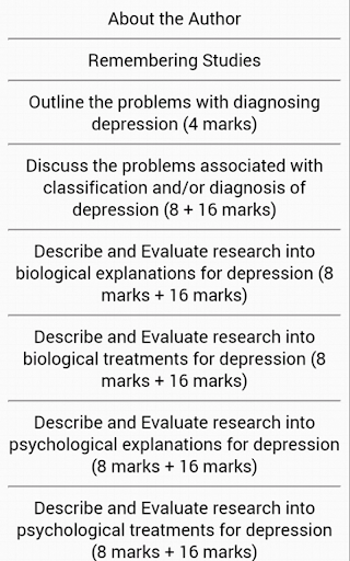 AQA Psychology Depression Free