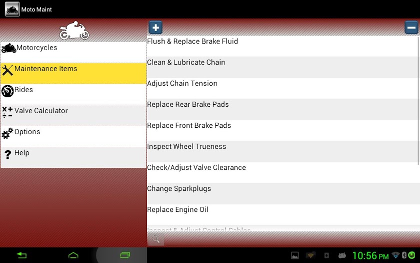 Moto Maint Screen 2