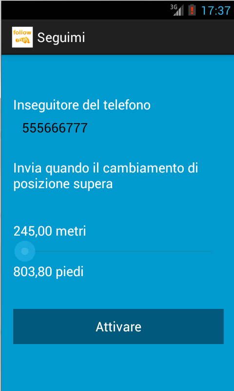 Android application Follow me screenshort
